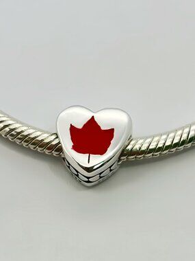 Pandora Vermont Maple Leaf Heart Charm